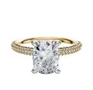 18K Two Tone 4 Prong Hidden Halo Classic Dome 3-Row-Pave 2.0mm Engagement Ring sold by Promise By Effy