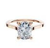 14K Rose Gold 4 Prong Hidden Halo Cathedral Flat 1.5mm Engagement Ring sold by Promise By Effy