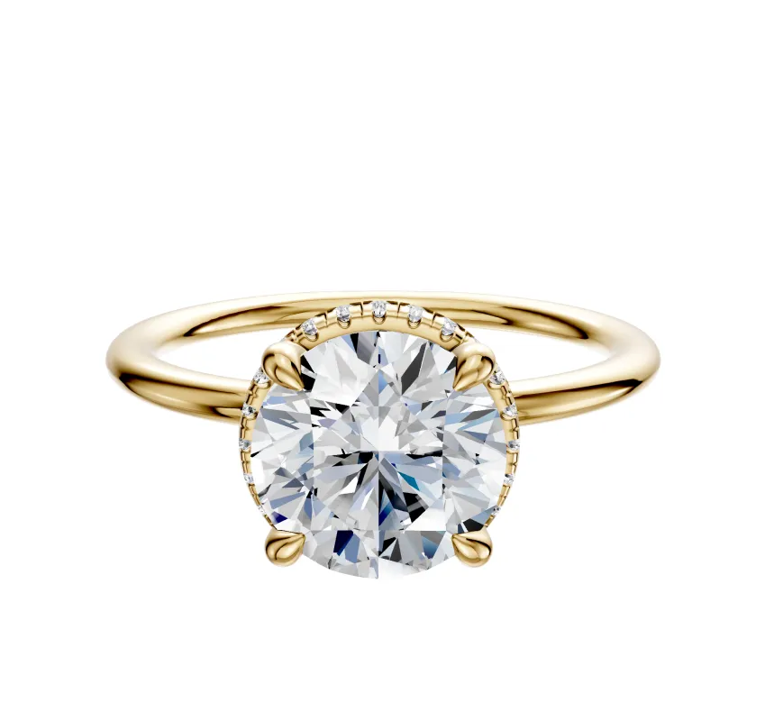 18K Yellow Gold 4 Prong Collar Classic Dome 1.5mm Engagement Ring sold by Promise By Effy