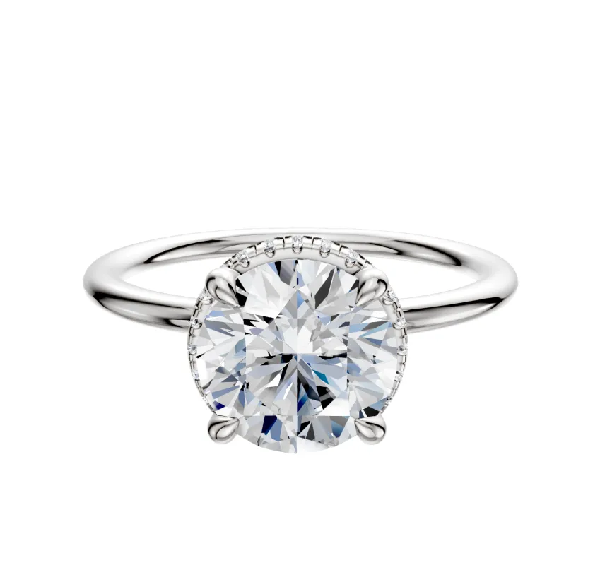 18K White Gold 4 Prong Collar Classic Dome 1.5mm Engagement Ring sold by Promise By Effy