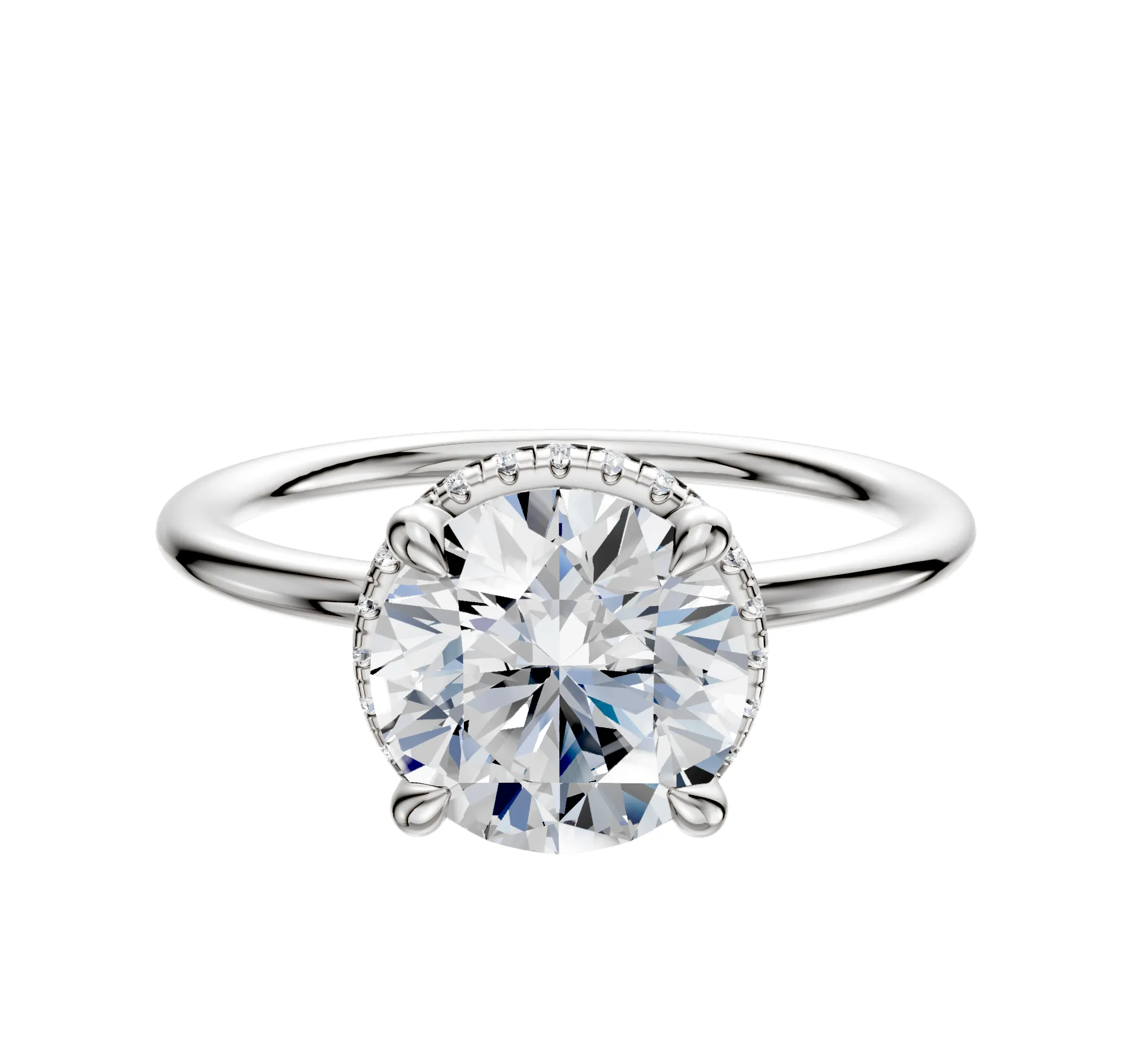 Platinum 4 Prong Collar Classic Dome 1.5mm Engagement Ring sold by Promise By Effy