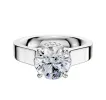 14K White Gold 4 Prong Collar Cathedral Flat 4.0mm Engagement Ring sold by Promise By Effy