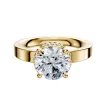18K Yellow Gold 4 Prong Collar Classic Flat 3.0mm Engagement Ring sold by Promise By Effy