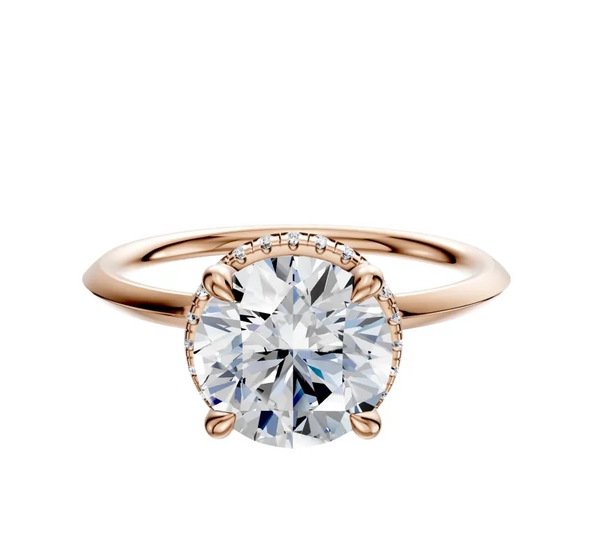 14K Rose Gold 4 Prong Collar Classic Knife Edge 1.5mm Engagement Ring sold by Promise By Effy