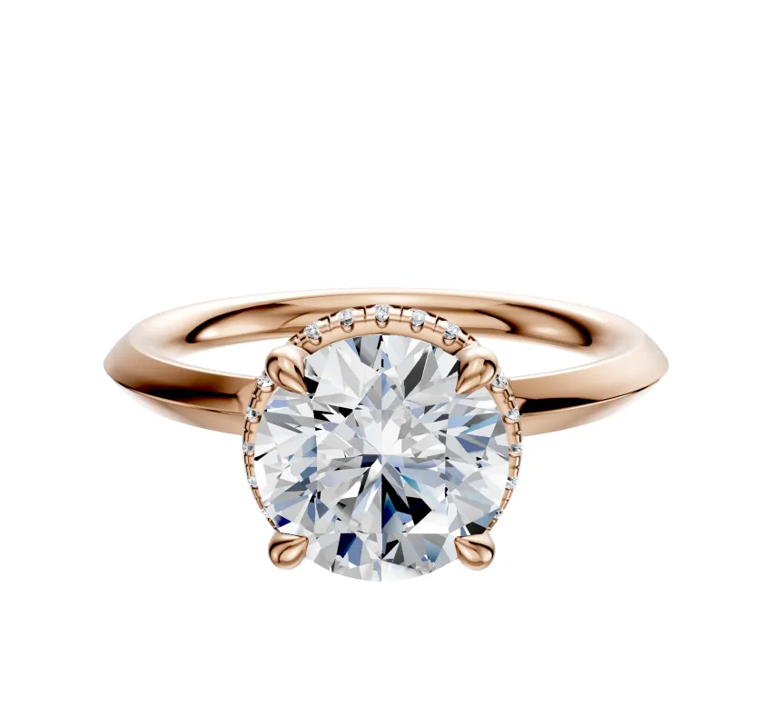 14K Rose Gold 4 Prong Collar Classic Knife Edge 2.0mm Engagement Ring sold by Promise By Effy