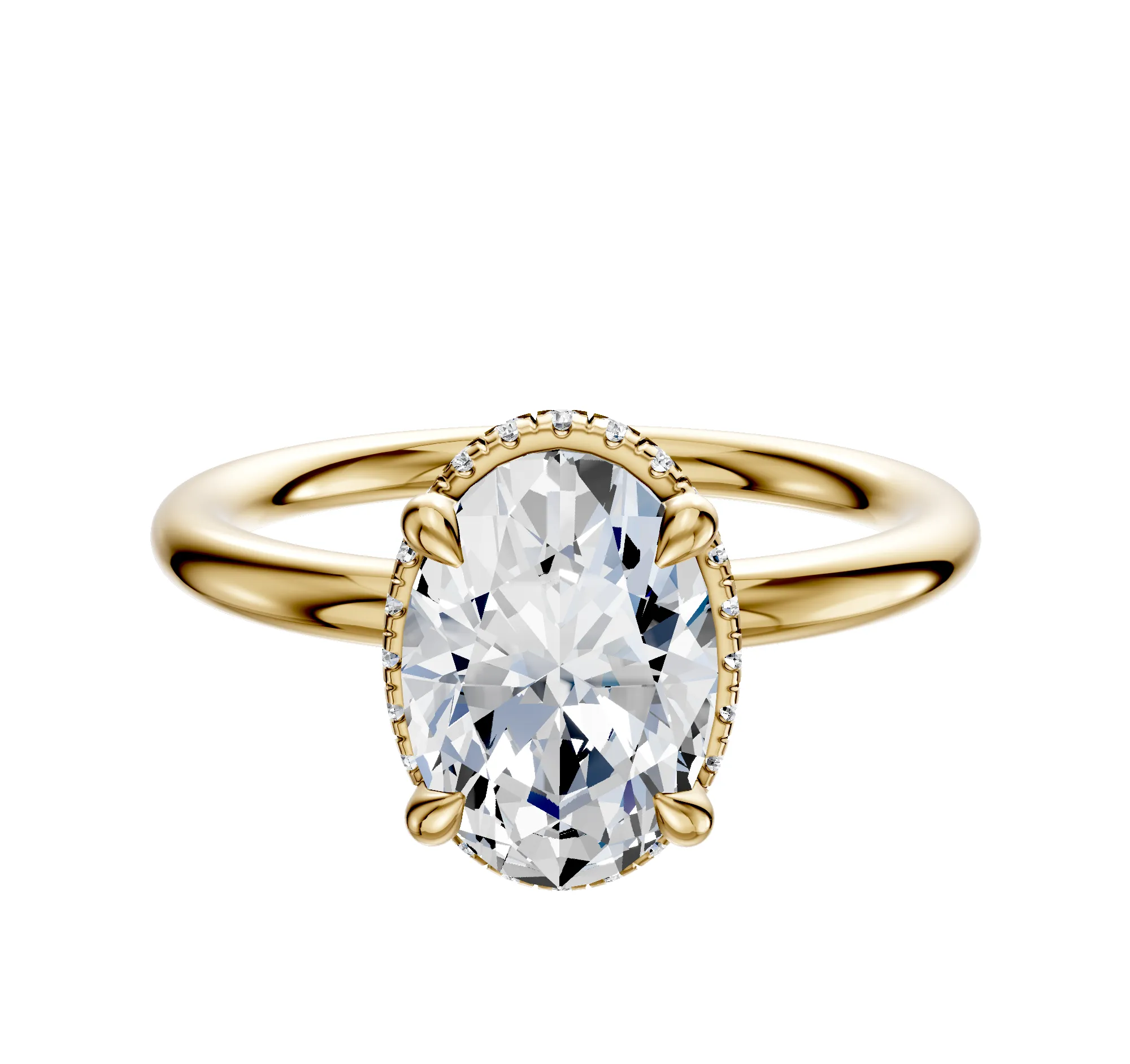 18K Yellow Gold 4 Prong Collar Classic Dome 2.0mm Engagement Ring sold by Promise By Effy