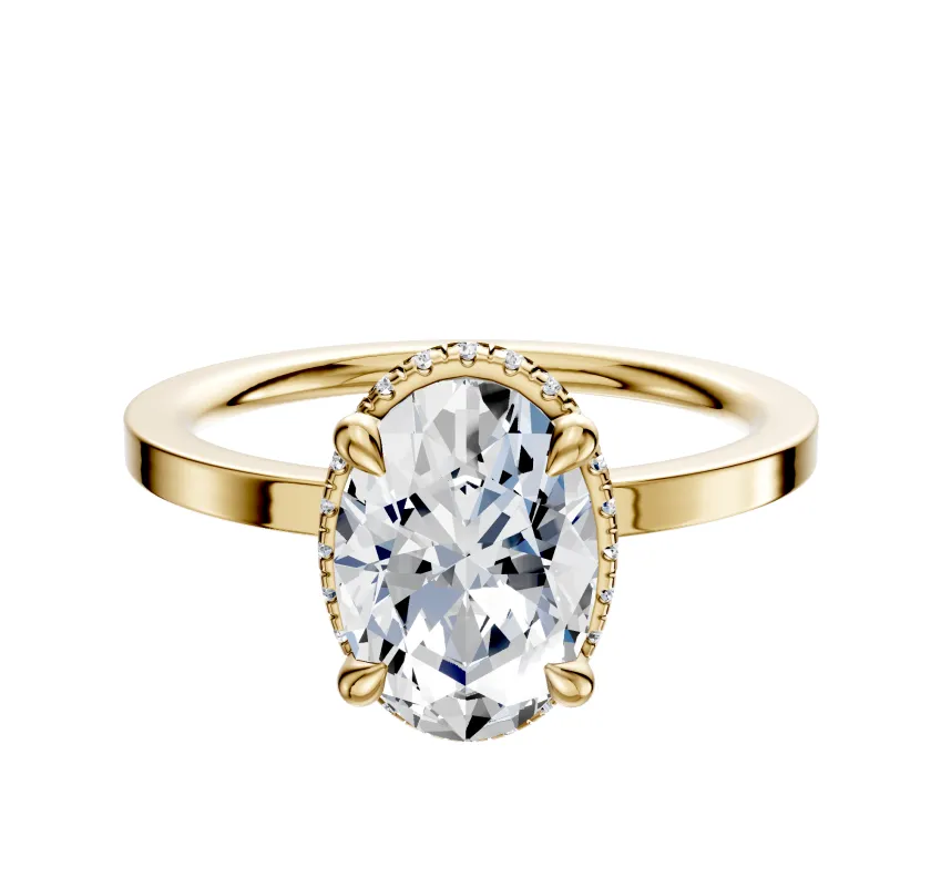 14K Yellow Gold 4 Prong Collar Classic Flat 1.5mm Engagement Ring made by Promise By Effy