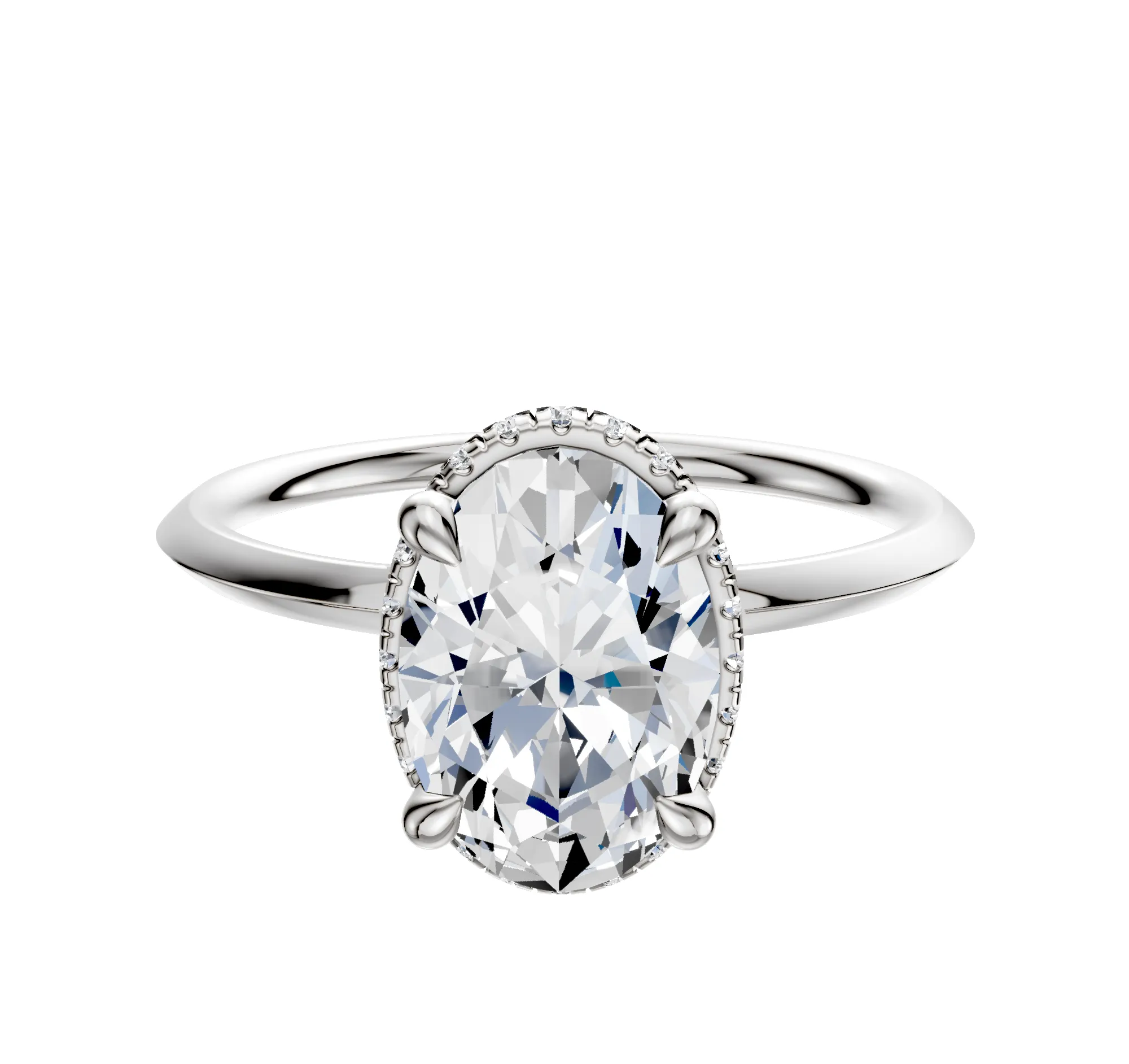 14K White Gold 4 Prong Collar Classic Knife Edge 1.5mm Engagement Ring sold by Promise By Effy