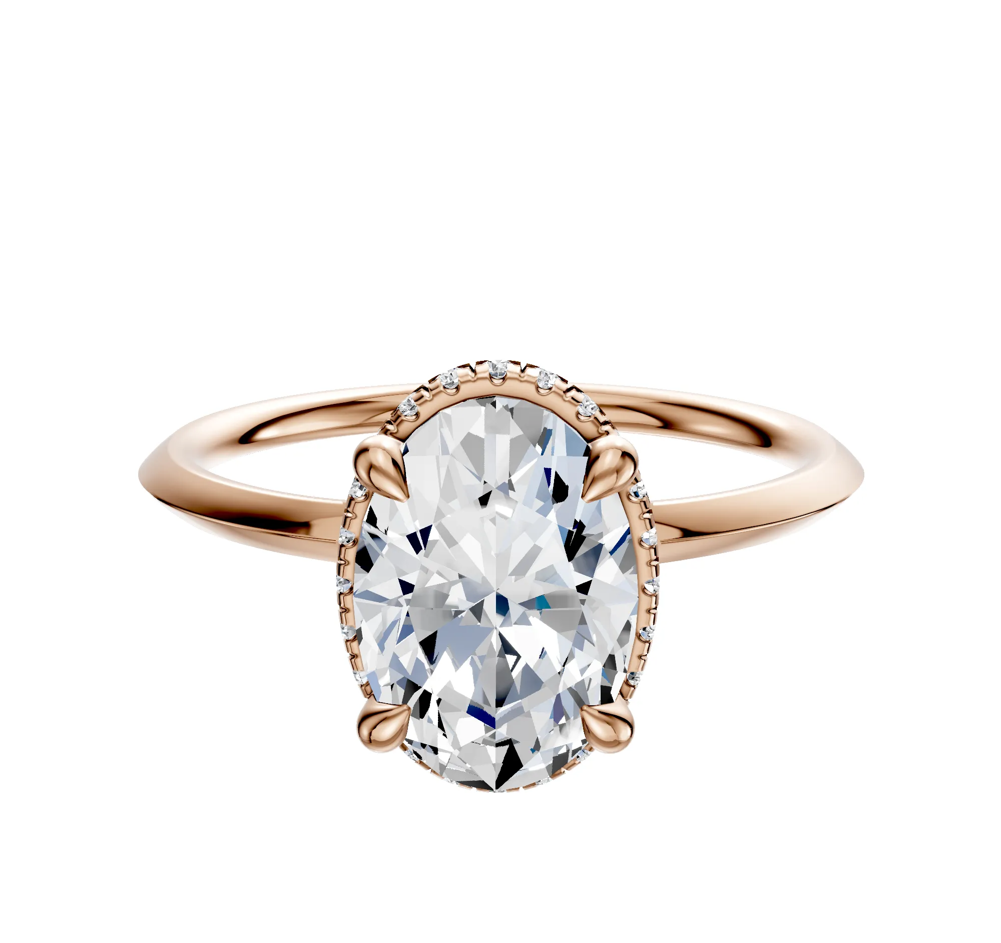 18K Rose Gold 4 Prong Collar Classic Knife Edge 1.5mm Engagement Ring sold by Promise By Effy