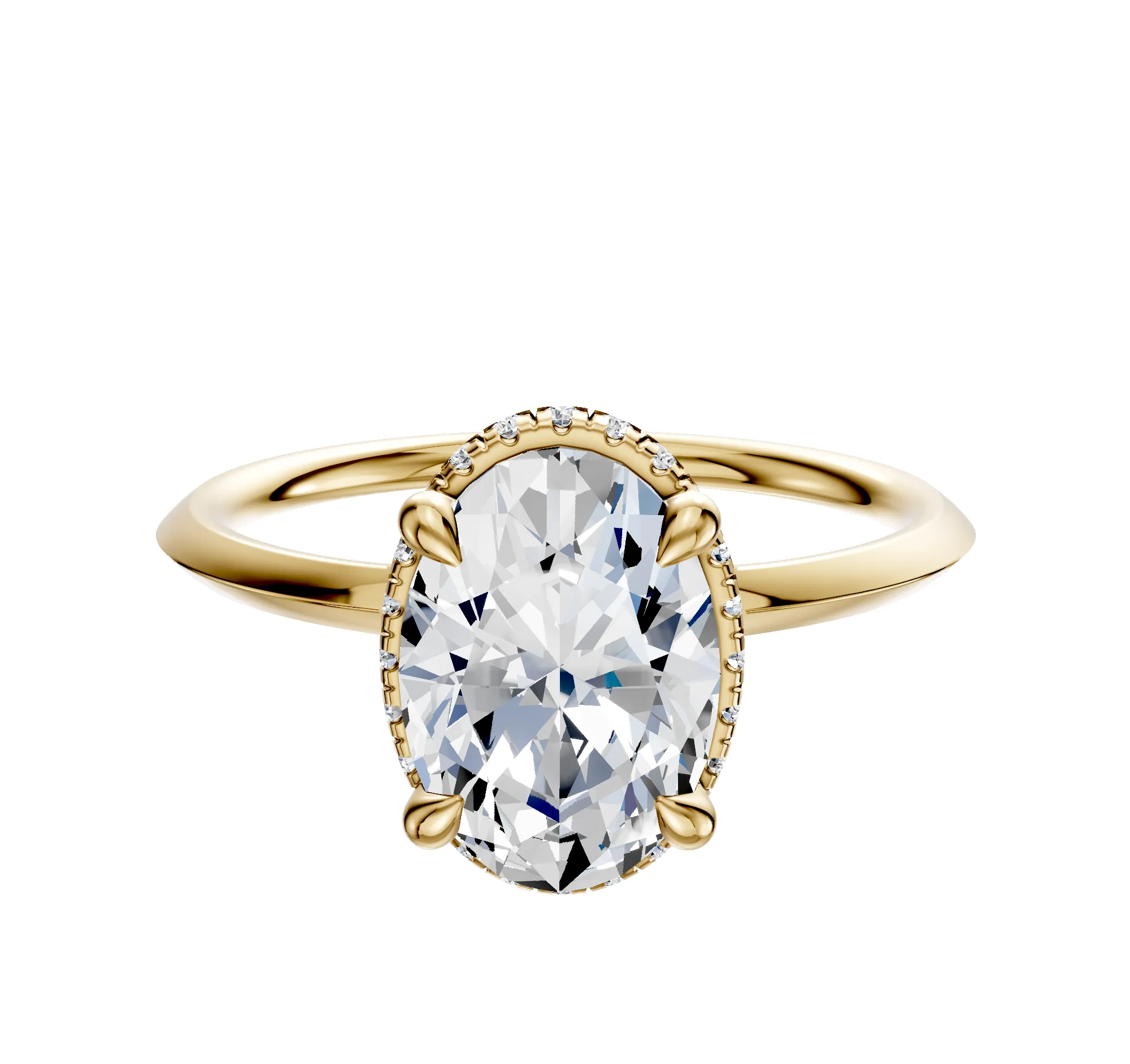 18K Yellow Gold 4 Prong Collar Classic Knife Edge 1.5mm Engagement Ring sold by Promise By Effy