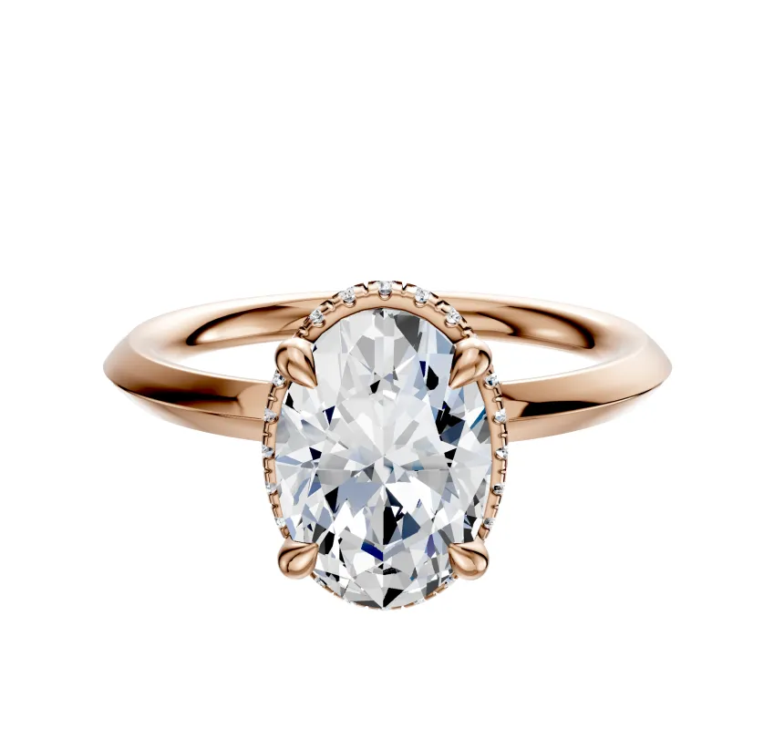 14K Rose Gold 4 Prong Collar Classic Knife Edge 2.0mm Engagement Ring sold by Promise By Effy