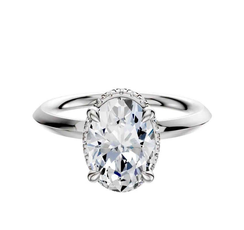 18K White Gold 4 Prong Collar Classic Knife Edge 2.0mm Engagement Ring sold by Promise By Effy