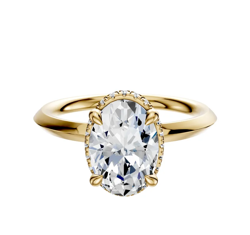 18K Yellow Gold 4 Prong Collar Classic Knife Edge 2.0mm Engagement Ring sold by Promise By Effy