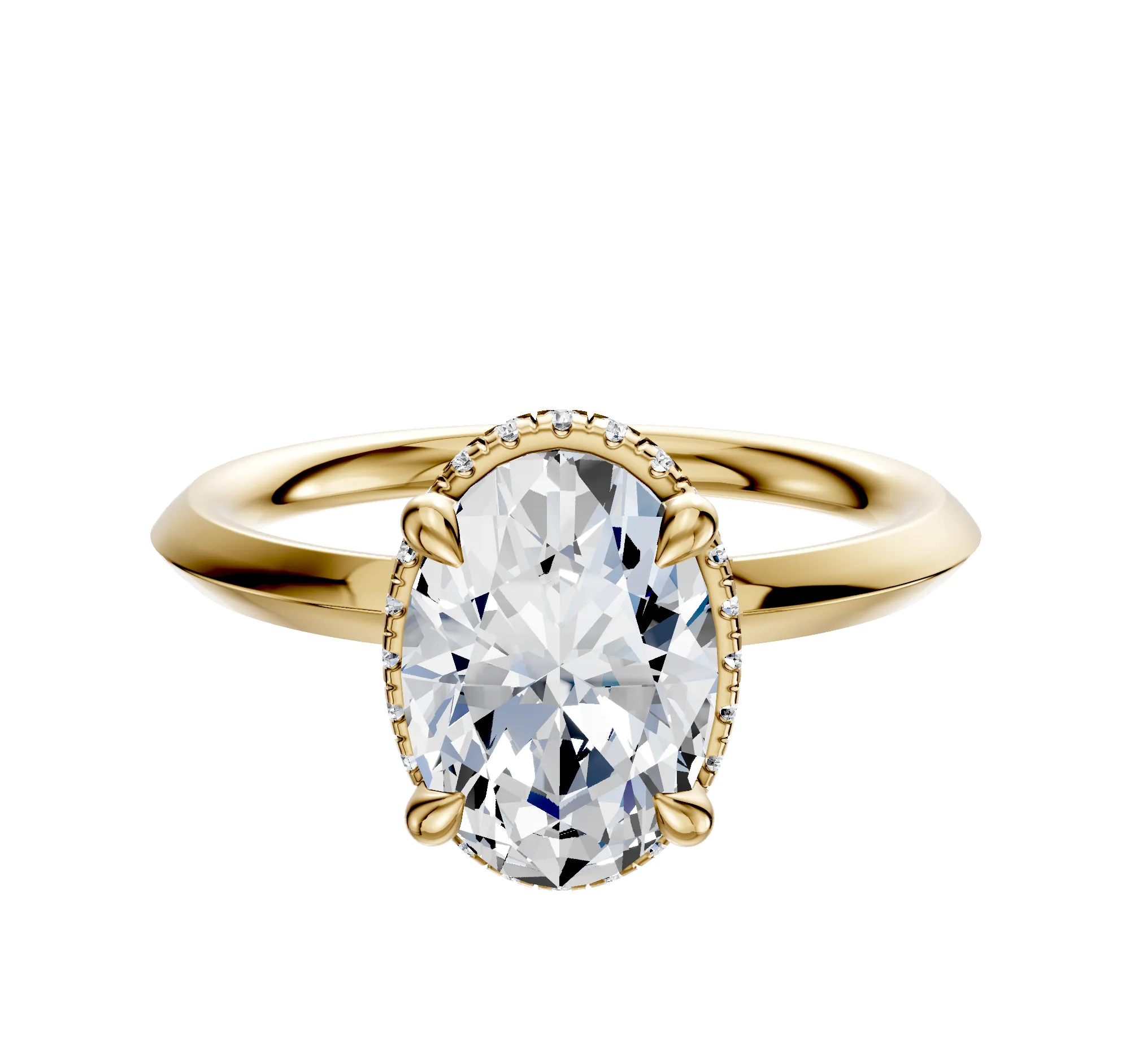 18K Yellow Gold 4 Prong Collar Classic Knife Edge 2.0mm Engagement Ring sold by Promise By Effy