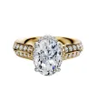 14K Two Tone 4 Prong Collar Cathedral Knife Edge 1-Row-Pave 2.5mm Engagement Ring sold by Promise By Effy