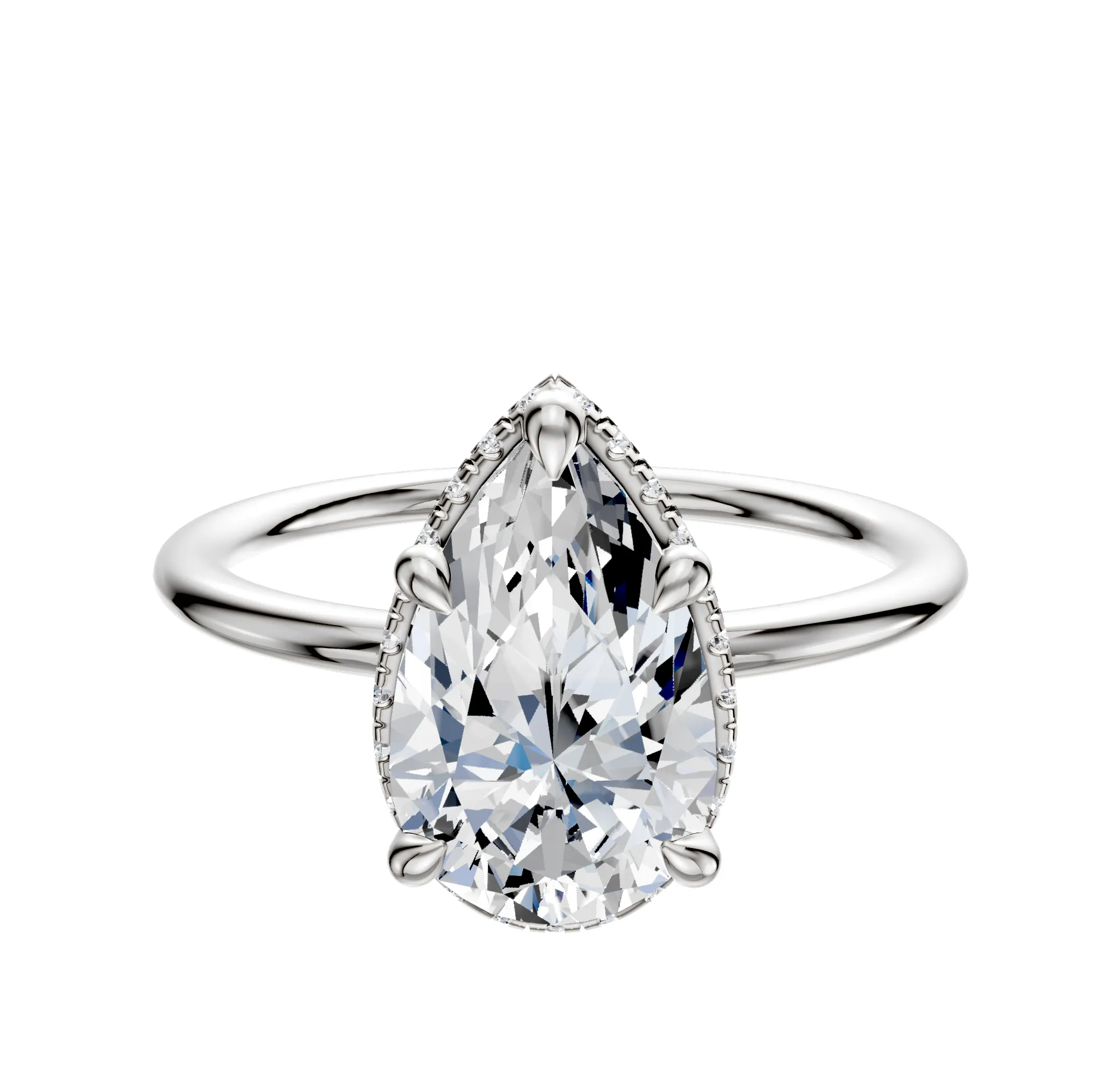 14K White Gold 4 Prong Collar Classic Dome 1.5mm Engagement Ring sold by Promise By Effy
