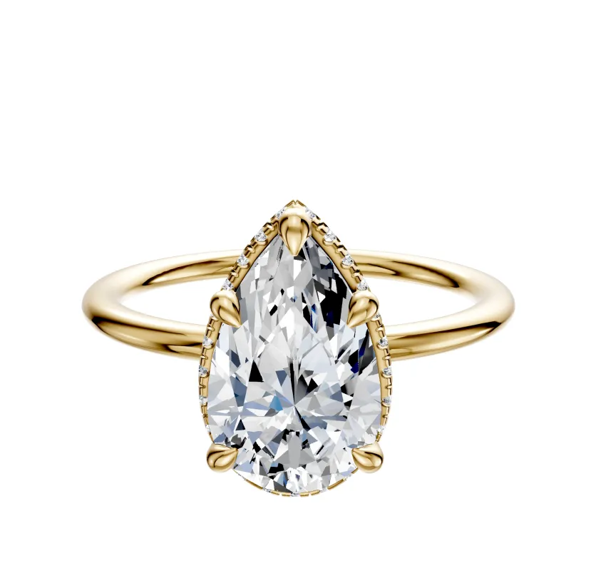 14K Yellow Gold 4 Prong Collar Classic Dome 1.5mm Engagement Ring sold by Promise By Effy