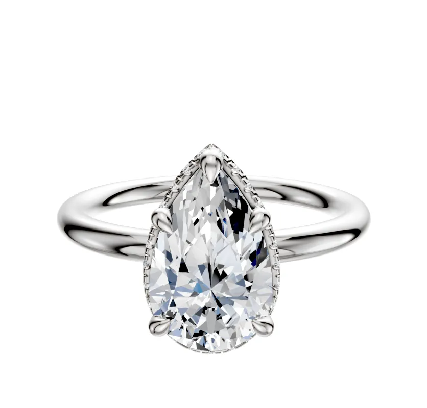 14K White Gold 4 Prong Collar Classic Dome 2.0mm Engagement Ring sold by Promise By Effy