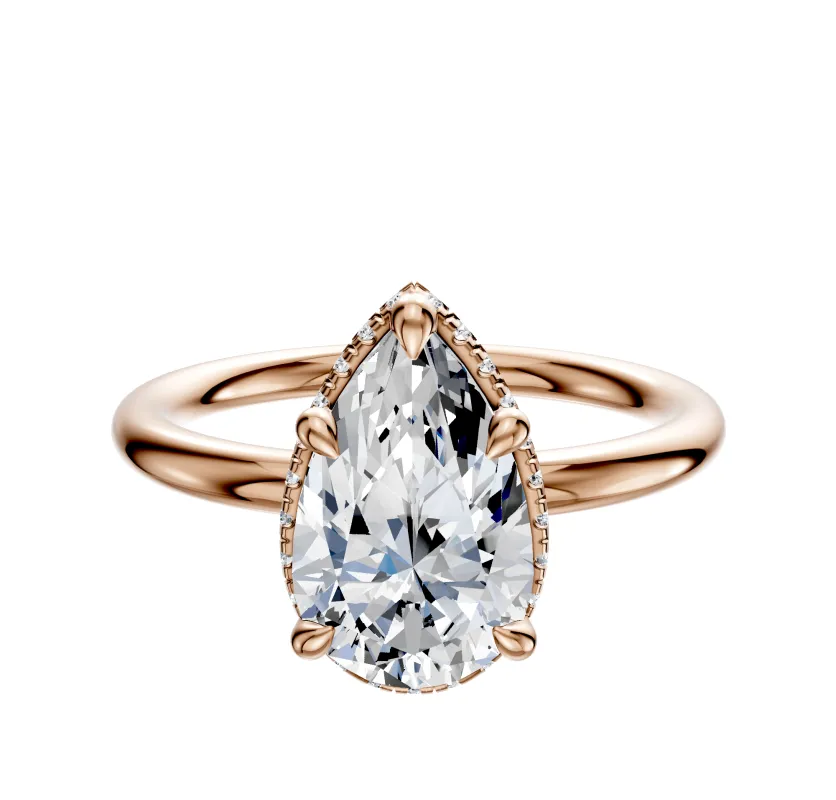 14K Rose Gold 4 Prong Collar Classic Dome 2.0mm Engagement Ring sold by Promise By Effy