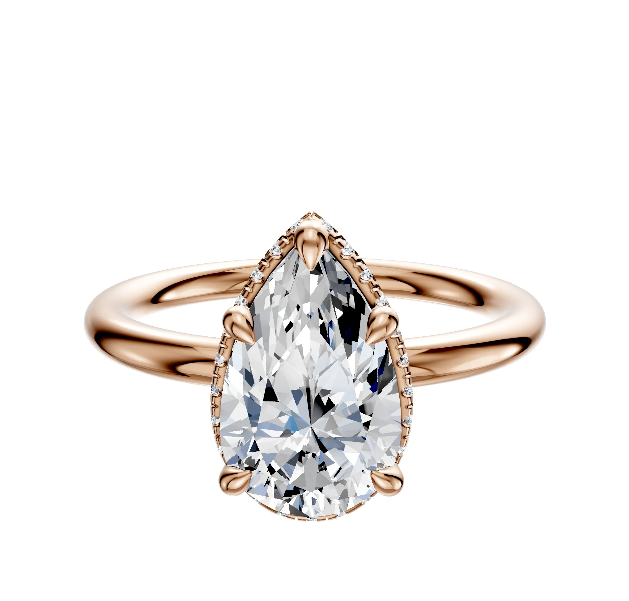 18K Rose Gold 4 Prong Collar Classic Dome 2.0mm Engagement Ring sold by Promise By Effy