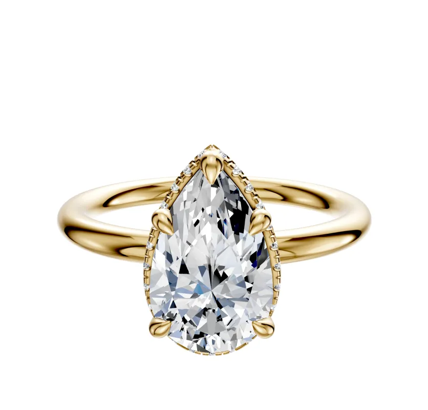18K Yellow Gold 4 Prong Collar Classic Dome 2.0mm Engagement Ring sold by Promise By Effy
