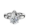 14K White Gold 4 Prong Collar Classic Dome 4.0mm Engagement Ring sold by Promise By Effy