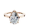 14K Rose Gold 4 Prong Collar Cathedral Flat 1.5mm Engagement Ring sold by Promise By Effy