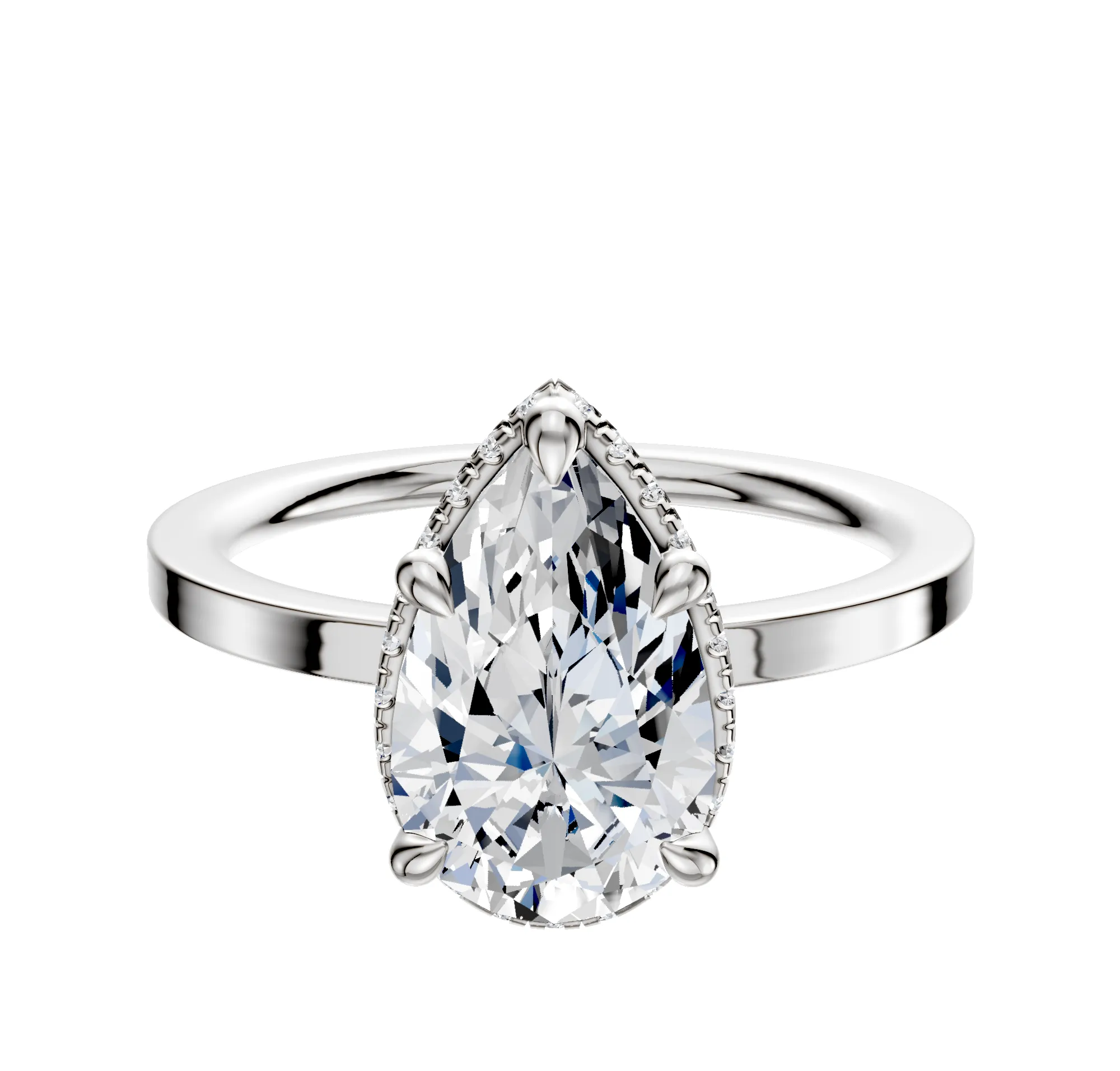 14K White Gold 4 Prong Collar Classic Flat 1.5mm Engagement Ring sold by Promise By Effy