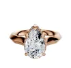 18K Rose Gold 4 Prong Collar Cathedral Knife Edge 3.0mm Engagement Ring sold by Promise By Effy