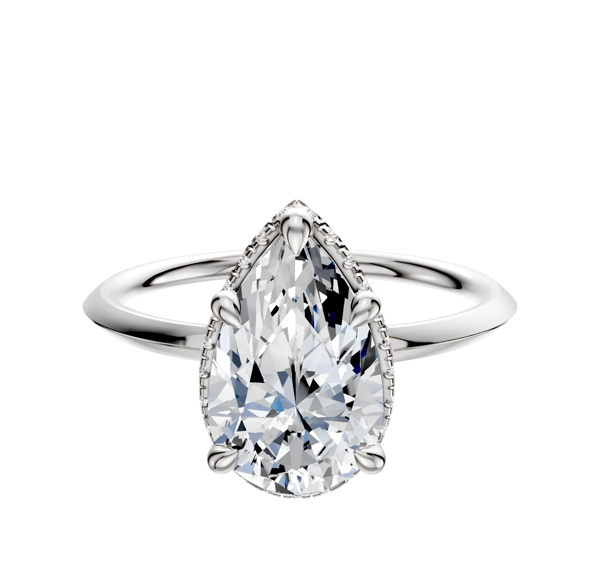 14K White Gold 4 Prong Collar Classic Knife Edge 1.5mm Engagement Ring sold by Promise By Effy