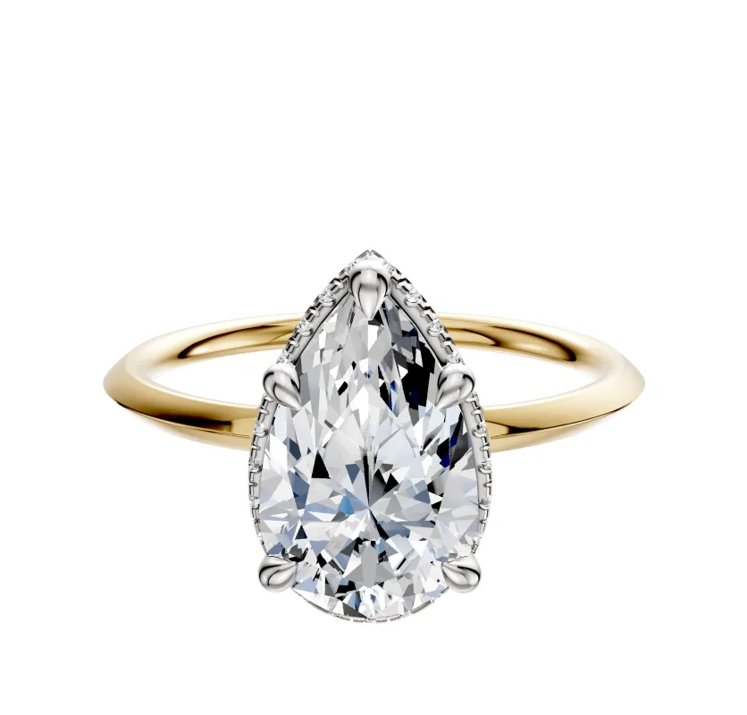 14K Two Tone 4 Prong Collar Classic Knife Edge 1.5mm Engagement Ring sold by Promise By Effy