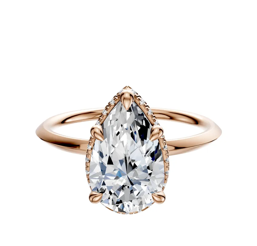 18K Rose Gold 4 Prong Collar Classic Knife Edge 1.5mm Engagement Ring sold by Promise By Effy