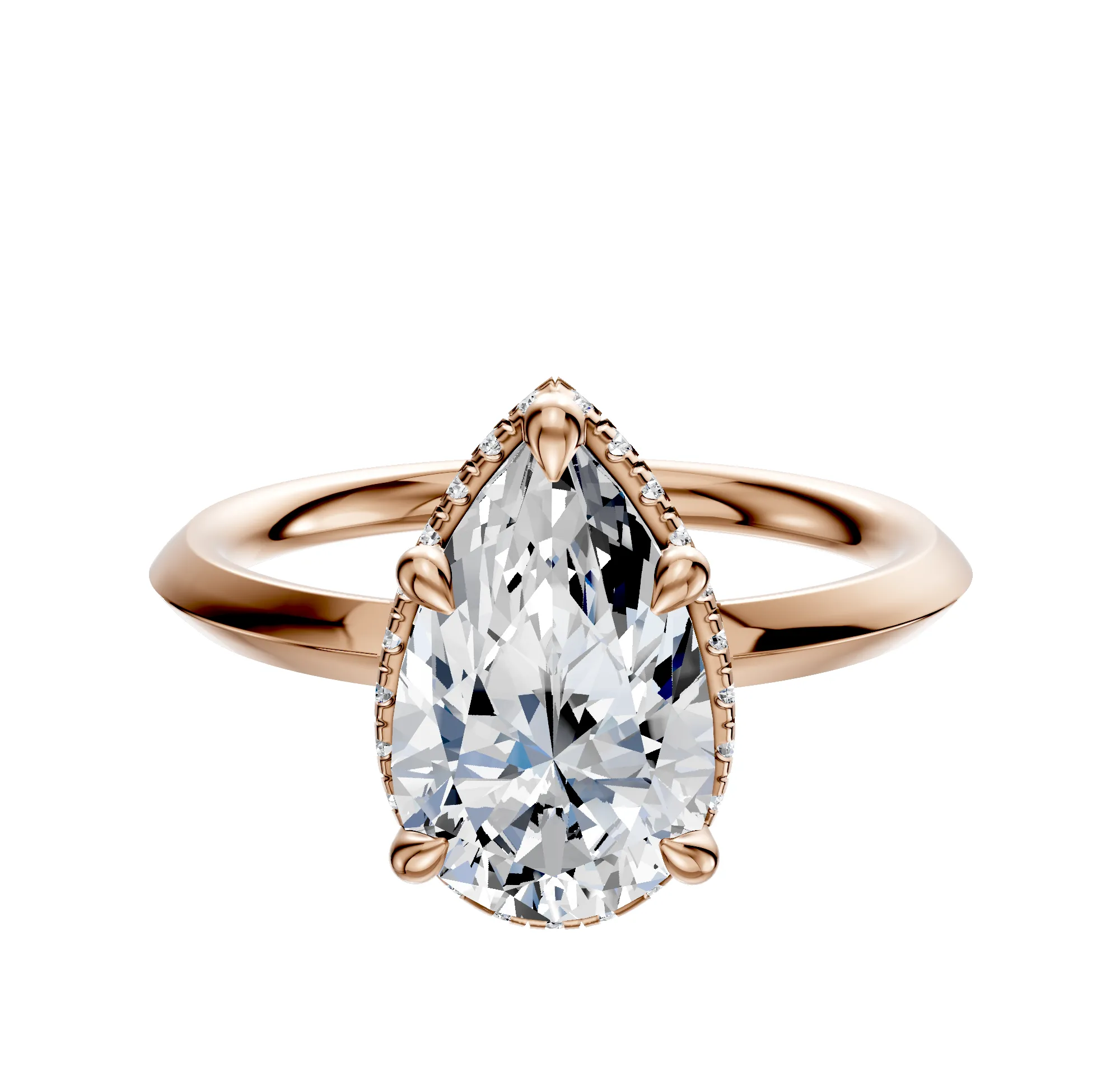 14K Rose Gold 4 Prong Collar Classic Knife Edge 2.0mm Engagement Ring sold by Promise By Effy