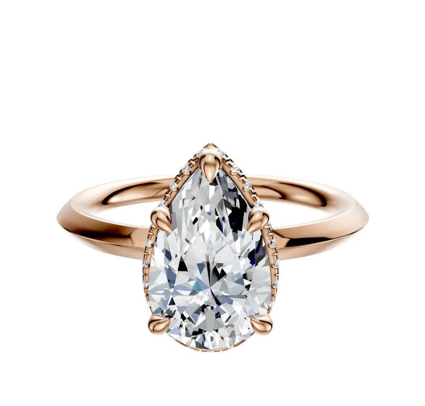 18K Rose Gold 4 Prong Collar Classic Knife Edge 2.0mm Engagement Ring sold by Promise By Effy