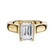 18K Yellow Gold 4 Prong Collar Cathedral Dome 4.0mm Engagement Ring sold by Promise By Effy