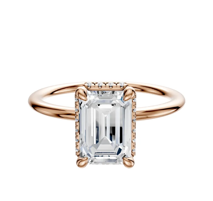 14K Rose Gold 4 Prong Collar Classic Dome 1.5mm Engagement Ring sold by Promise By Effy