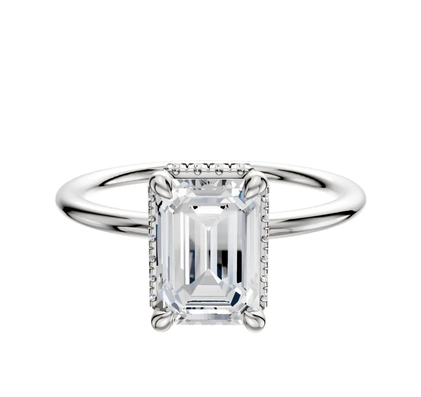 Platinum 4 Prong Collar Classic Dome 1.5mm Engagement Ring sold by Promise By Effy