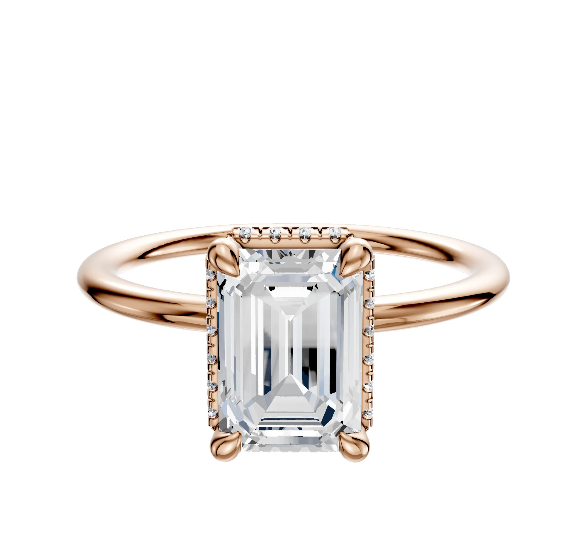 18K Rose Gold 4 Prong Collar Classic Dome 1.5mm Engagement Ring sold by Promise By Effy