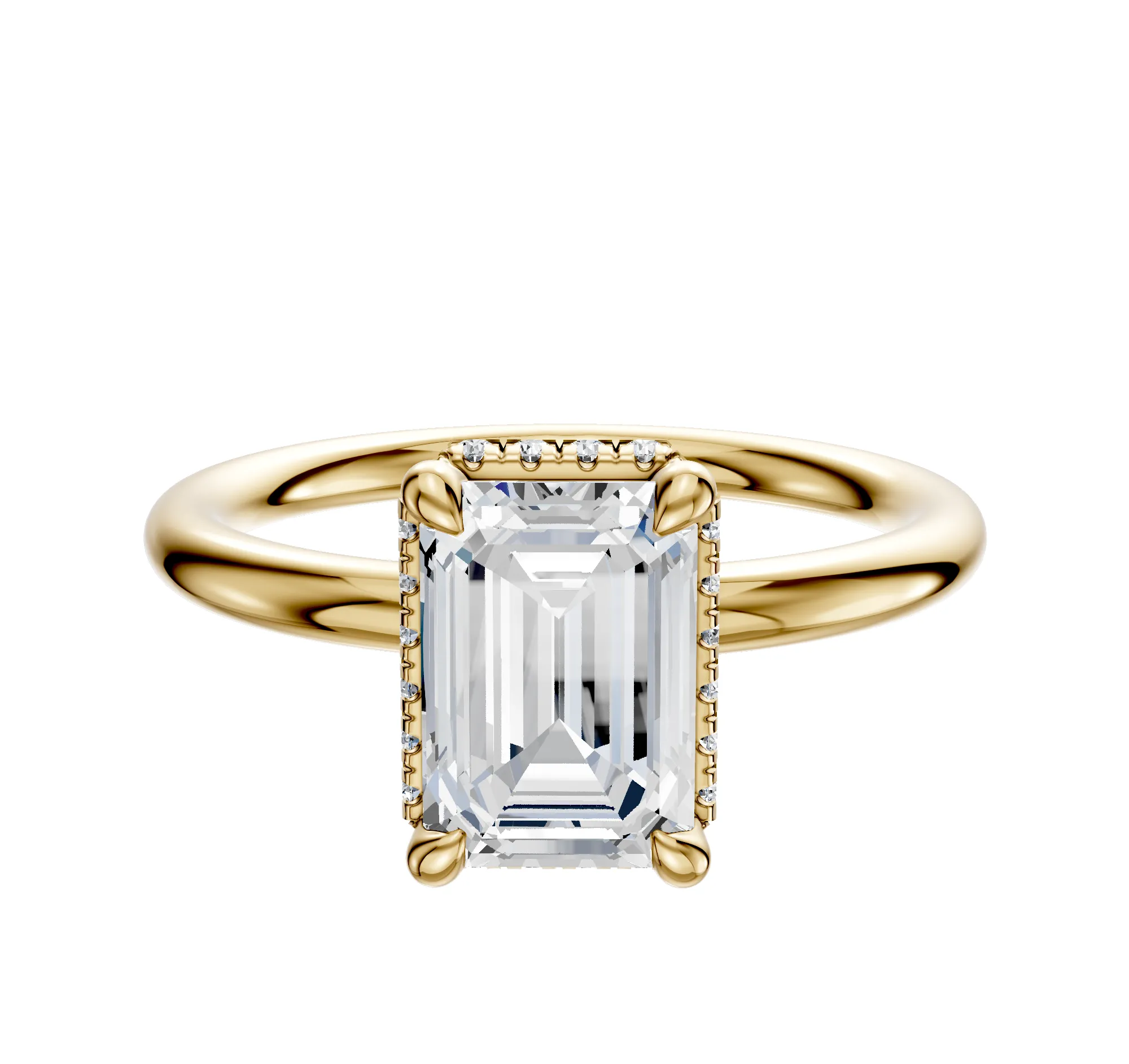 14K Yellow Gold 4 Prong Collar Classic Dome 2.0mm Engagement Ring sold by Promise By Effy