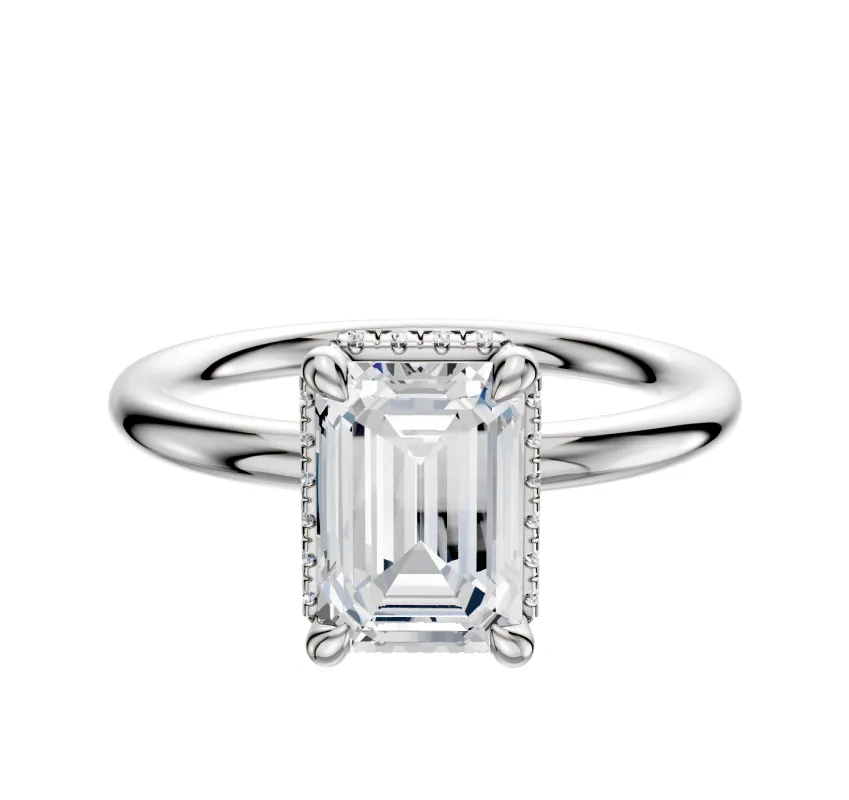 14K White Gold 4 Prong Collar Classic Dome 2.0mm Engagement Ring sold by Promise By Effy