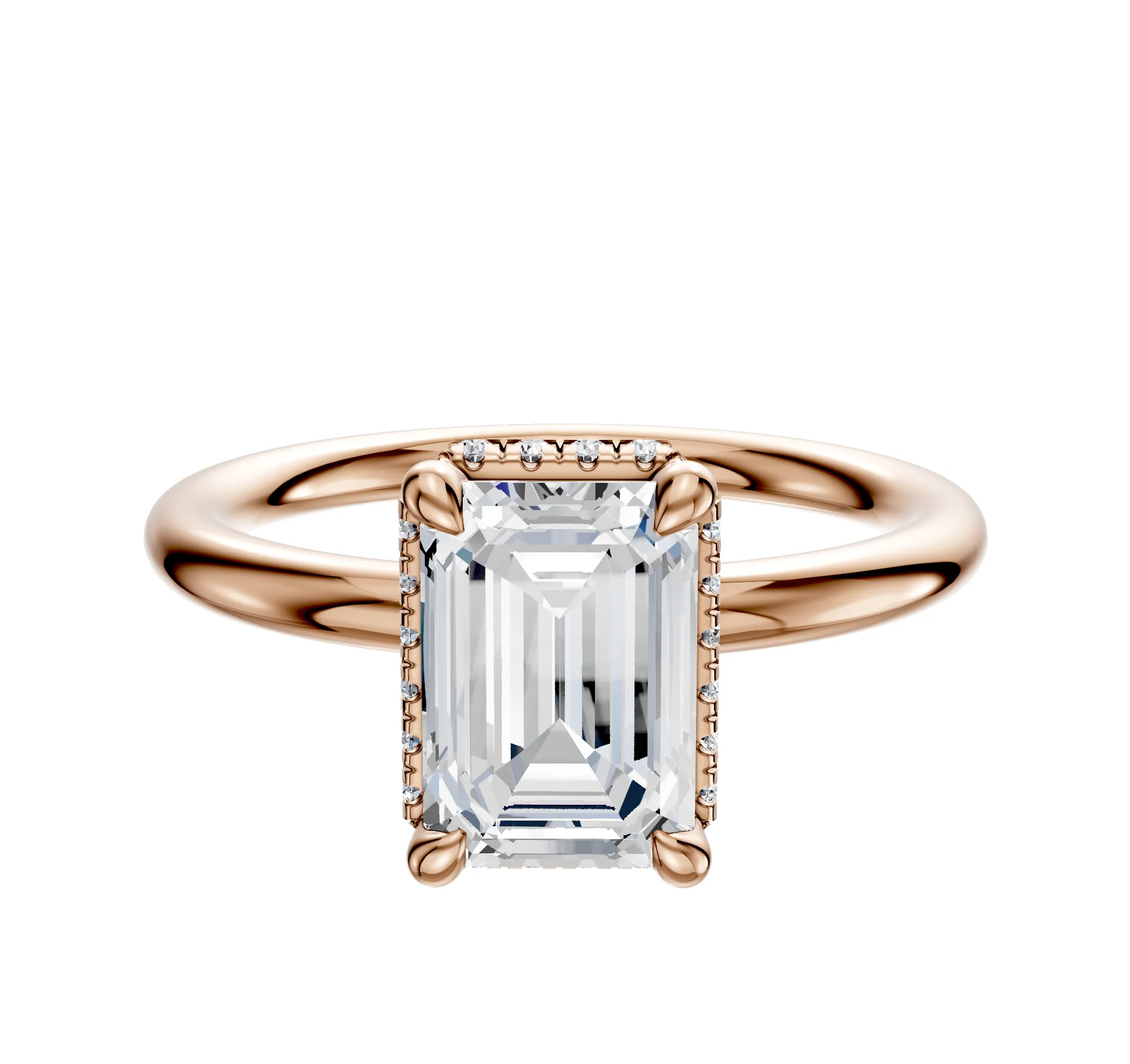 18K Rose Gold 4 Prong Collar Classic Dome 2.0mm Engagement Ring sold by Promise By Effy