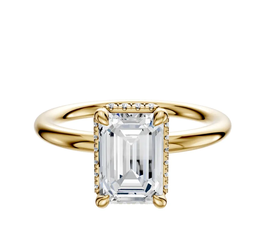 18K Yellow Gold 4 Prong Collar Classic Dome 2.0mm Engagement Ring sold by Promise By Effy