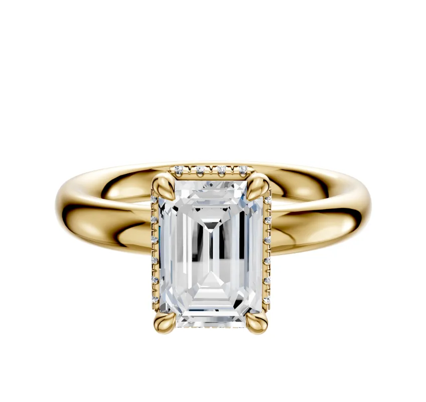 18K Yellow Gold 4 Prong Collar Classic Dome 3.0mm Engagement Ring sold by Promise By Effy