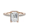 18K Rose Gold 4 Prong Collar Classic Dome 1-Row-Pave 2.5mm Engagement Ring sold by Promise By Effy