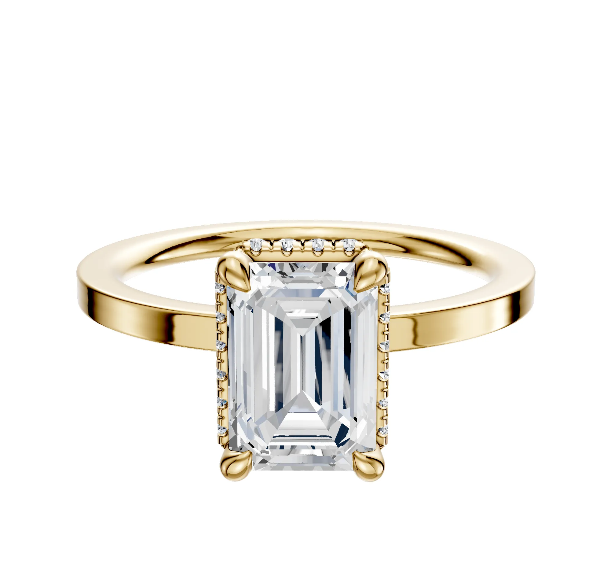 18K Yellow Gold 4 Prong Collar Classic Flat 1.5mm Engagement Ring sold by Promise By Effy