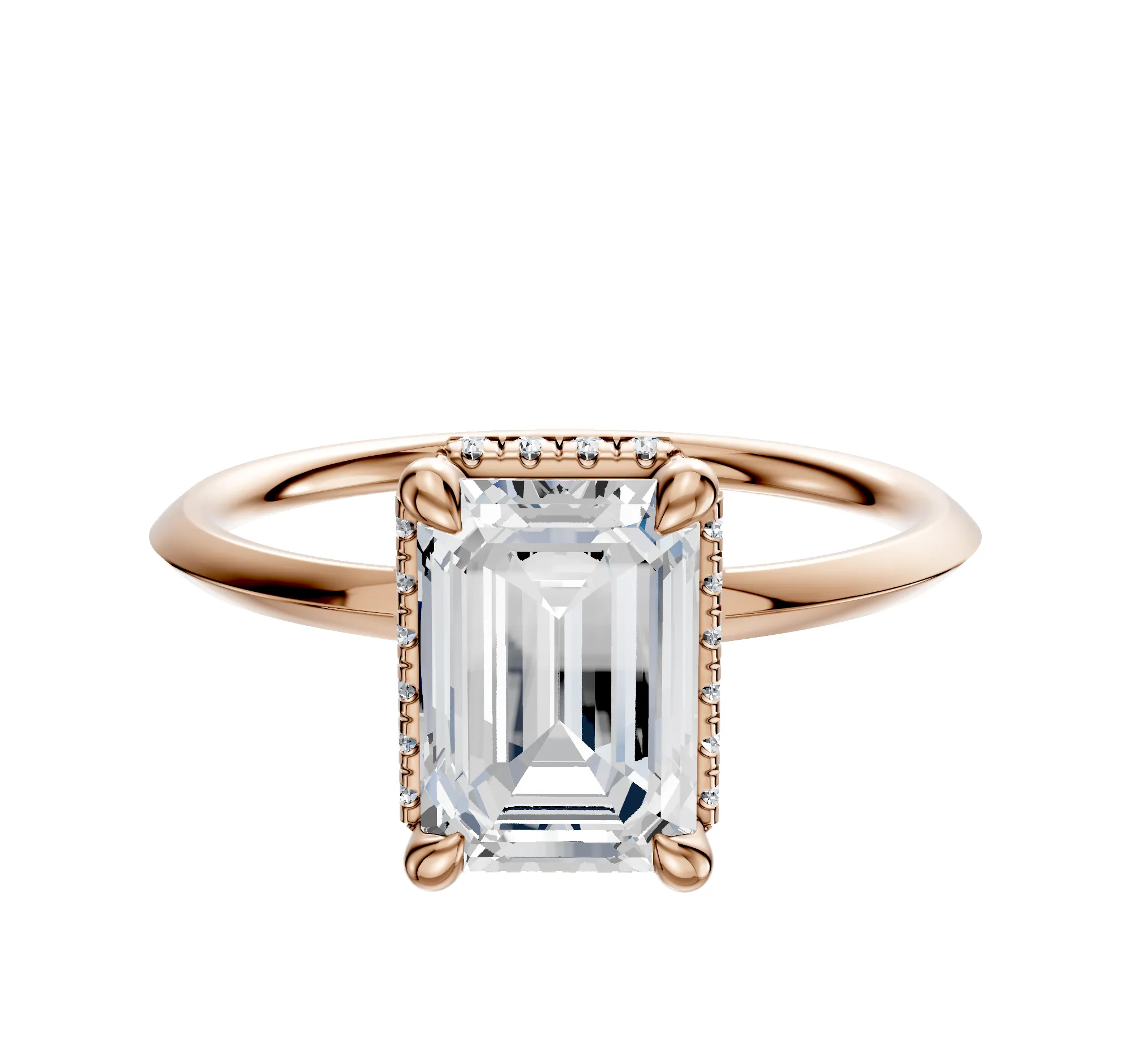 18K Rose Gold 4 Prong Collar Classic Knife Edge 1.5mm Engagement Ring sold by Promise By Effy