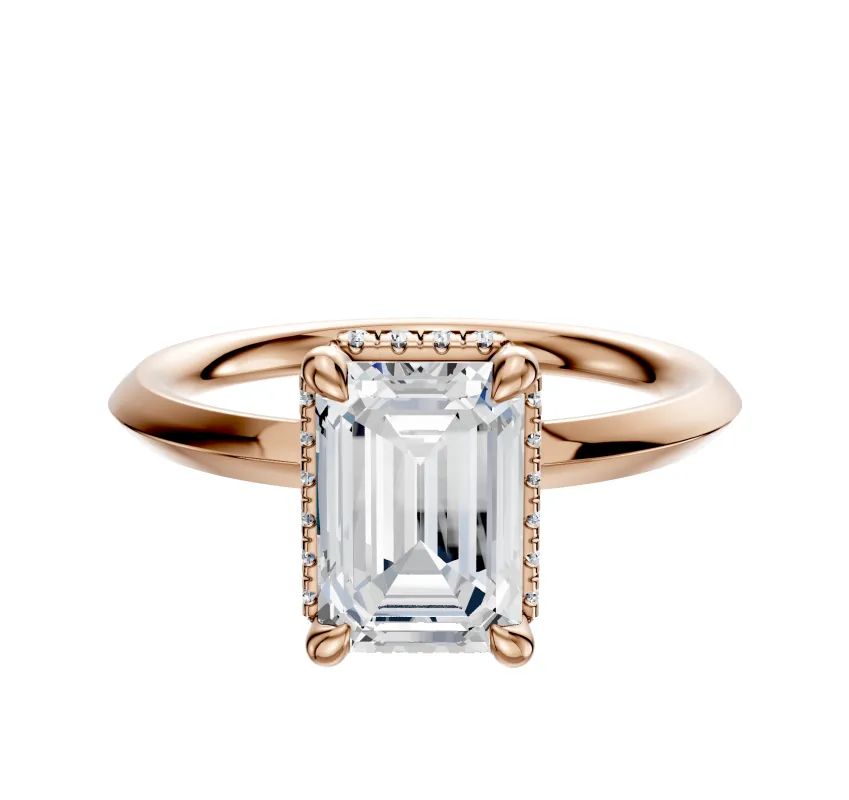 18K Rose Gold 4 Prong Collar Classic Knife Edge 2.0mm Engagement Ring sold by Promise By Effy