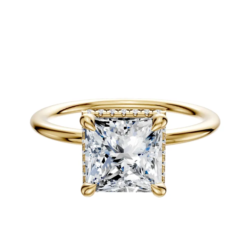 14K Yellow Gold 4 Prong Collar Classic Dome 1.5mm Engagement Ring sold by Promise By Effy