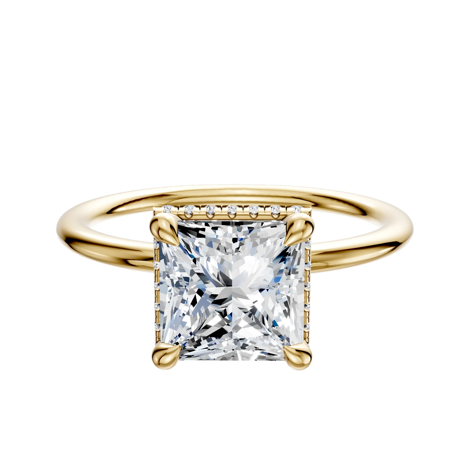 14K Yellow Gold 4 Prong Collar Classic Dome 1.5mm Engagement Ring sold by Promise By Effy