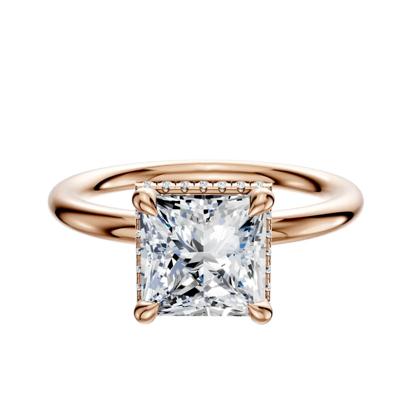 14K Rose Gold 4 Prong Collar Classic Dome 2.0mm Engagement Ring sold by Promise By Effy